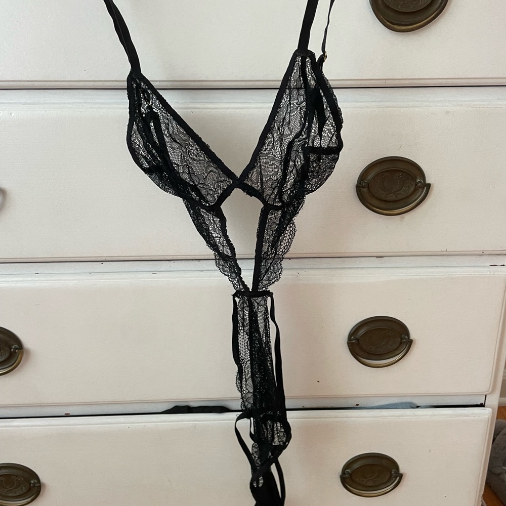 Black lingerie bodysuit